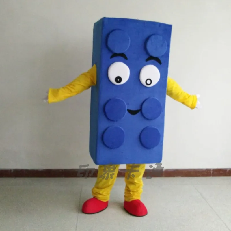 Рекламный кукольный костюм строительный блок игрушка талисман фурнитура синий