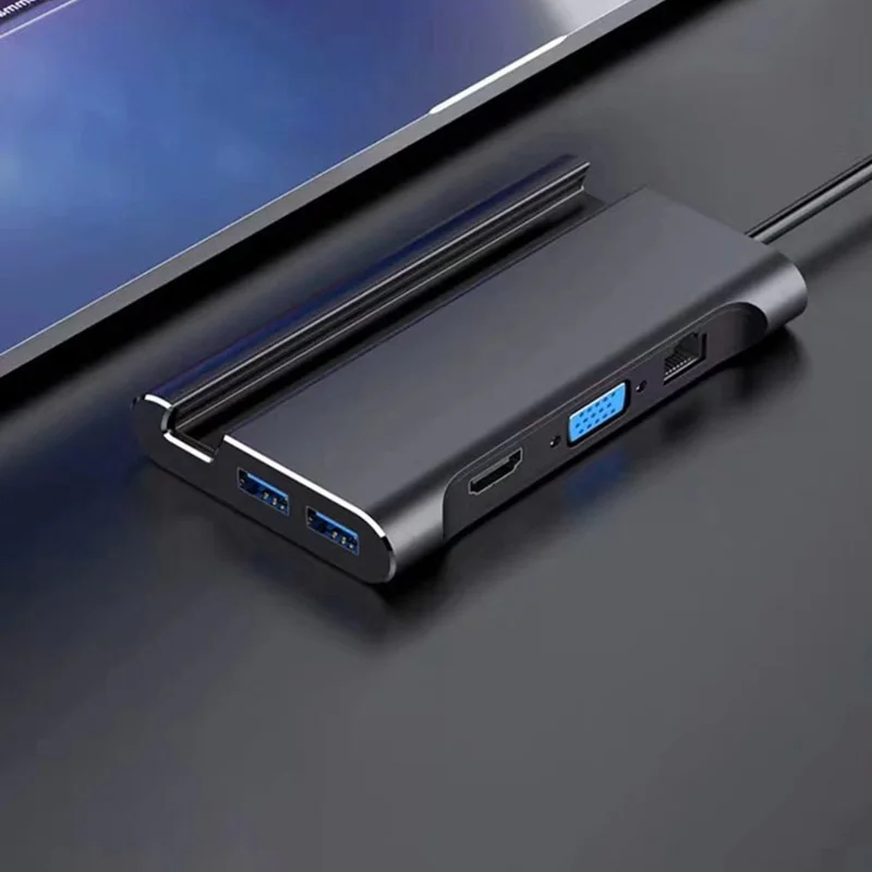 Type C7 в 1 док станция с HDMI + VGA гигабитный Ethernet порт 3 USB PD мобильный телефон