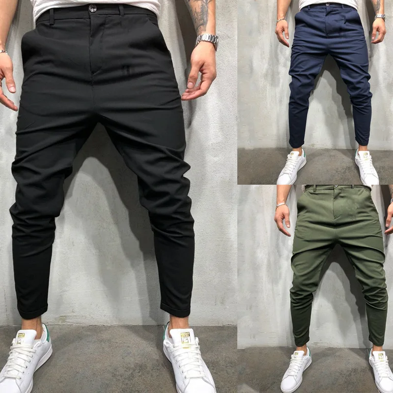 

Men's Casual Pants Cotton Pants Harem Pants Men's Solid Color Gray, Green Color, Black, Navy Color, Camel Pencil Pants Cotton