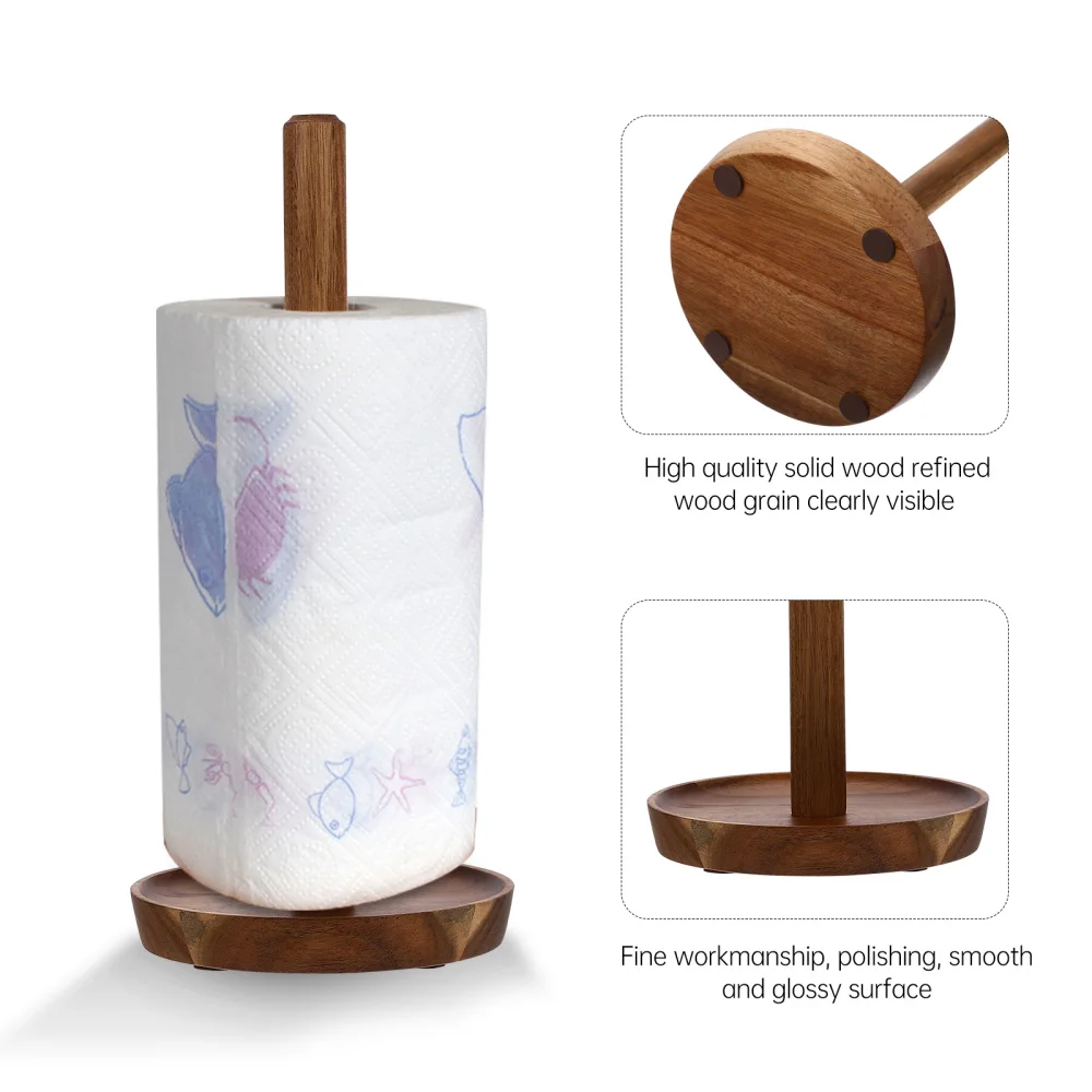

1Pc Creative Wood Roll Paper Holder Practical Tissue Reserve