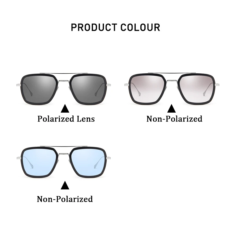 Мужские солнцезащитные очки YSO прямоугольные с оправой из нержавеющей стали и TR