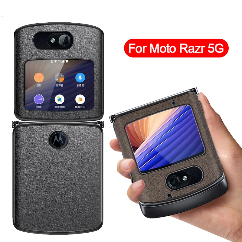 Чехол для Motorola Moto Razr 5G Роскошный чехол из искусственной кожи поликарбонат полная