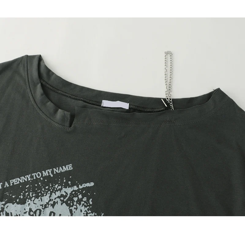 Женская футболка с длинным рукавом круглым вырезом и принтом граффити в