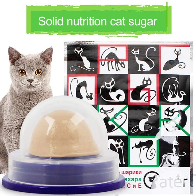 

Cat Snacks Candy Pet Cat Snacks Catnip Sugar Candy Nutrition Gel Energy Ball Treats Lickable Candy Healthy Care Cat Solid Candy