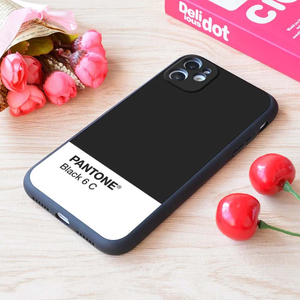 

For iPhone Pantone Black 6 C Print Soft Matt Apple Case