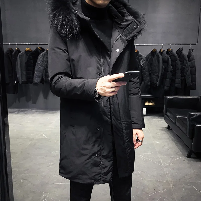 

2019 fashion high quality real fur collar detachable long down