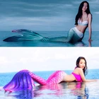 Новый индивидуальный хвост русалки для купания, хвост и ласты русалки, Детские и взрослые костюмы для косплея