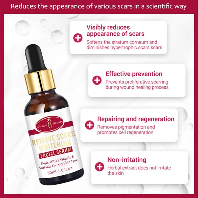 

30ML Kojic Acid &Vitamin E Repair Scar Face Serum Removal Acne Scar Whitening Spots Anti Wrinkle Acne Treatment Essence Oil