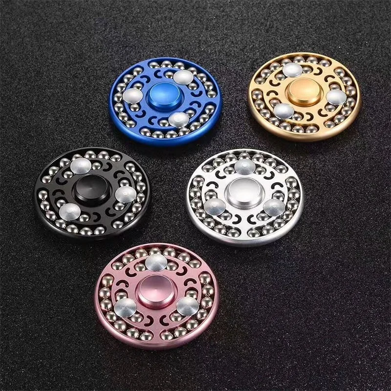 

Round Fidget Toys Spinner Hand Spinners Metal EDC Figet 27 Steel Beads Aluminum Alloy Handspinner Toy Relief Gift for Boys Kids