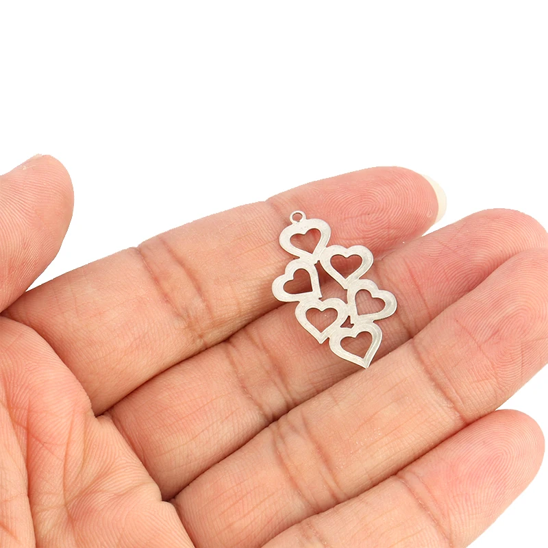 

20pcs Stainless Steel Hearts Charms love Pendant for Jewelry Making Diy Handmade Jewelry Earrings Pendants DIY Making&Finding