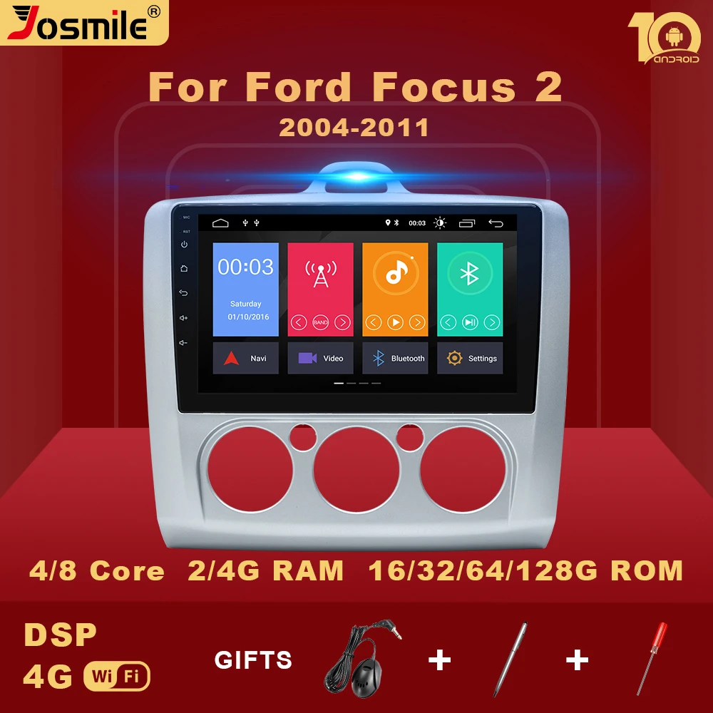

2 din Android 10 Car GPS For ford focus 2 3 MK1/Mk2/Mk3 Radio Multimedia Player Navigation AI Voice Control Bulit-in Carplay DSP