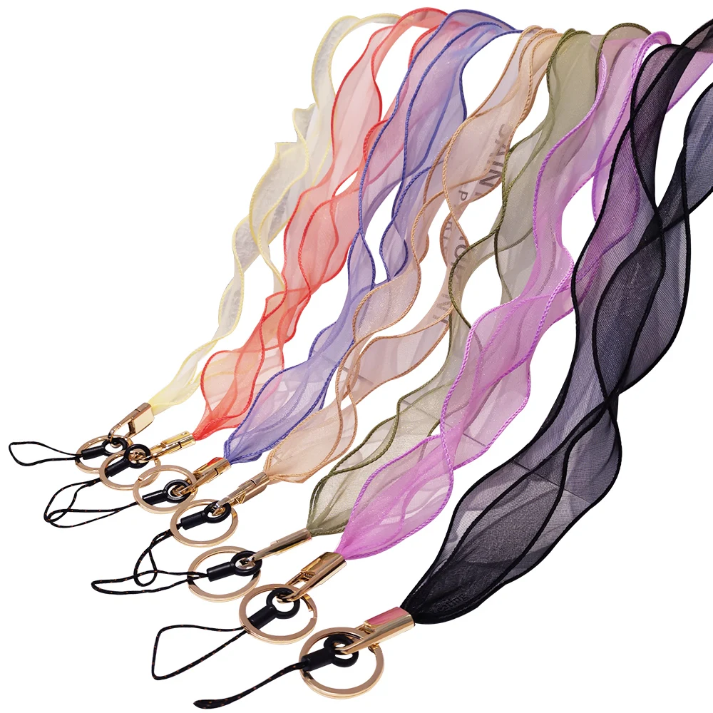 

Fashion Simple Mesh Phone Lanyard Strap For IPhone Redmi Samsung Camera Mobile Phone For Keys ID Card Long Hanging Rope String