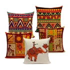 Наволочки в африканском стиле с геометрическим принтом, этнический льняной чехол для подушки с изображением слона, дивана, автомобильного сиденья, домашнего декора на заказ