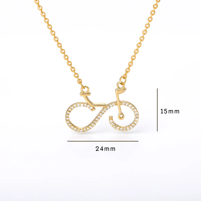 Милая подвеска в форме велосипеда ожерелье для женщин спортивные золотые