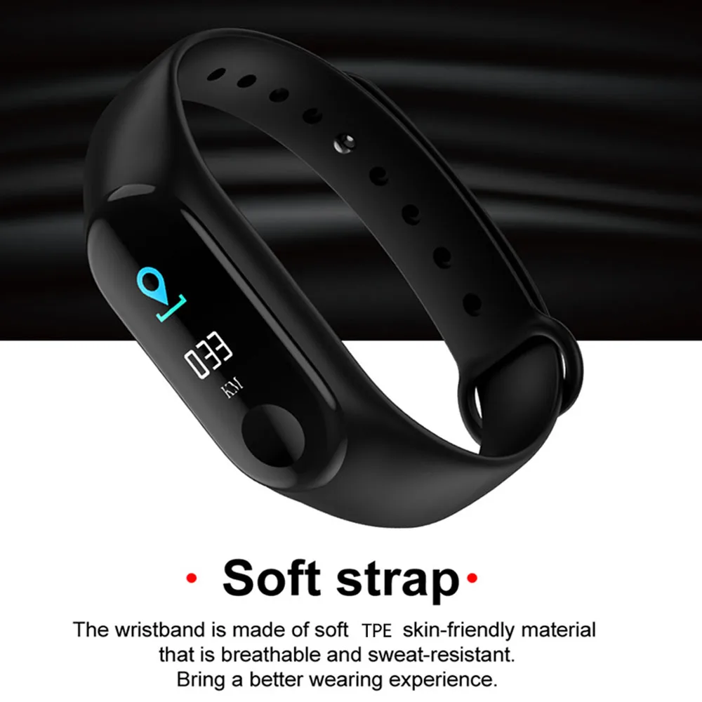

Smart Watch M3 Pro Sport Smart Band Blood Pressure Monitor Smart Wristband Smartwatch Bracelet M3Plus Wristband for Men Women A2