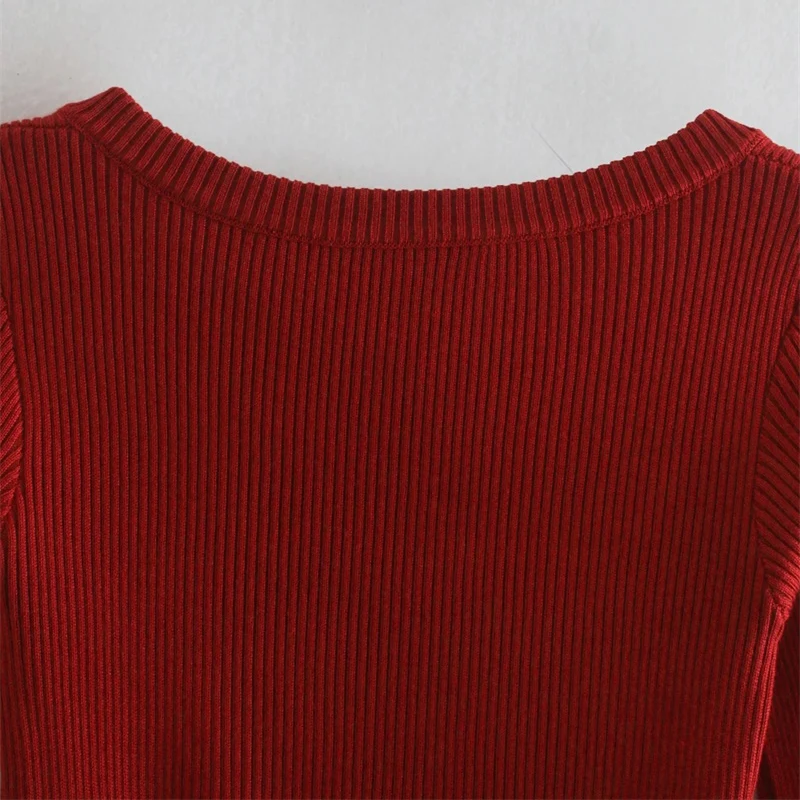 

Square Necked Warm Female Slimming Knit Women New Long Sleeved Sweater Top With