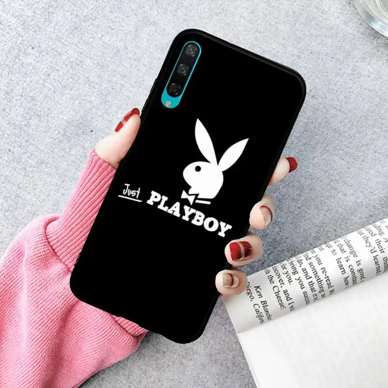 

ZFGHSHYQ Playboy Black TPU Phone Case For Huawei P20 30 40 Pro Mate 20x 30 40 Pro Nova6 7 Honor 9X 10