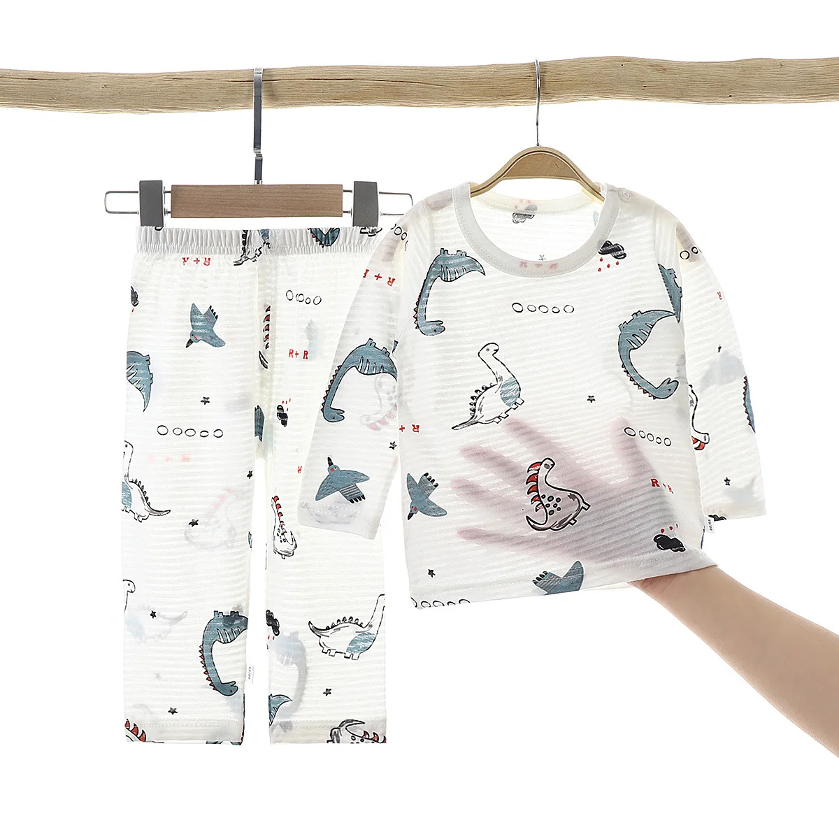 

Long Sleeve Kids Pajamas Spring and Summer Combed Cotton Thin Underwear Set Air-Conditioned Boy Girl 2 Pieces Pajamas Sets