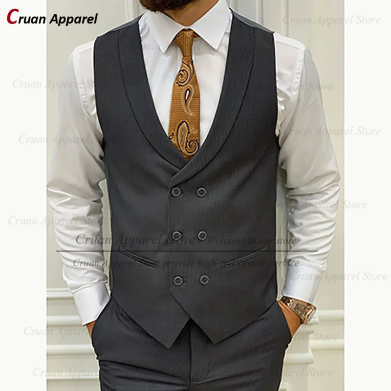 

Wedding Gray Suit Vests for Men Tailor-made Slim Fit Groomsman Groom Waistcoat Formal Dinner Party Business Sleeveless Jackets