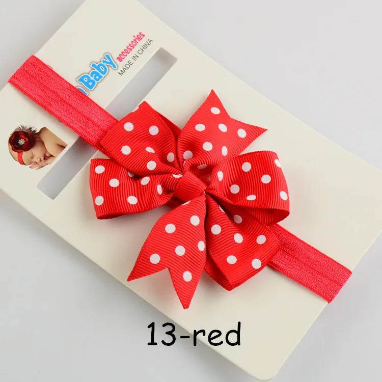 Multicolor baby 1cm elastic nylon headbands hair bands with grosgrain bow newborn hairbow headwear girls hair accessory 120pcs