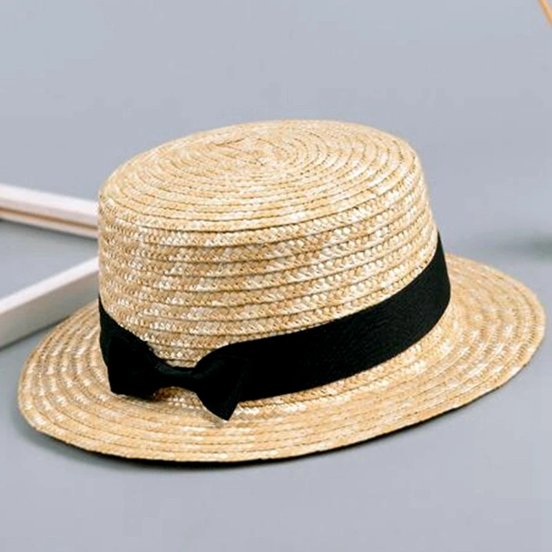 Милые дети девочки соломенная шляпа с бантом детские шляпы от солнца большими