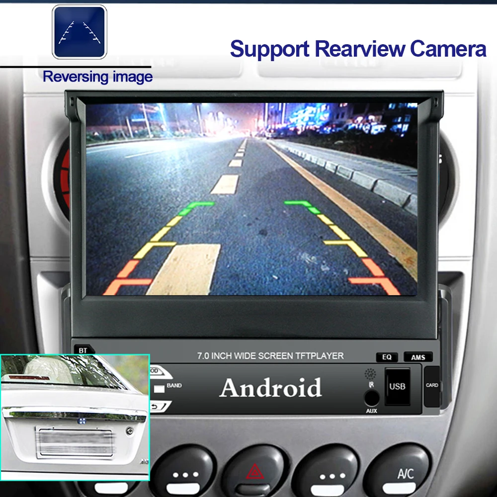 Panlelo T3 1 Din Андроид 9.0 Автомобильная мультимедиа 7-дюймовая четырехъядерная Головное устройство Авторадио Аудиоплеер Bluetooth с RDS OBD.