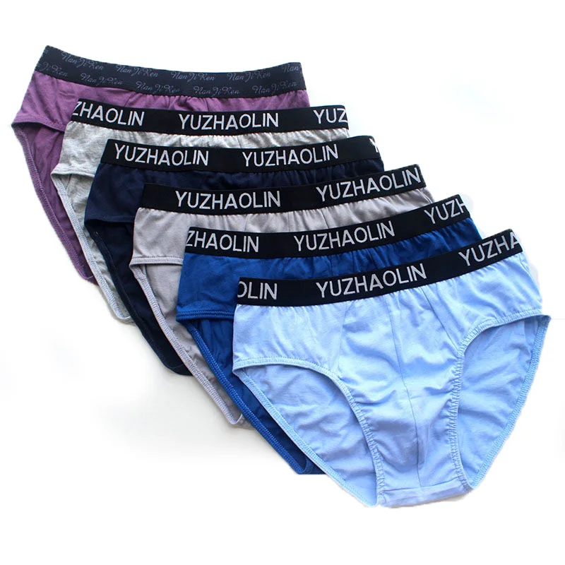 5PCS / LOT Cotton Mens Underwear Random Color Men's Underpants Comfortable Sexy Men's Briefs Breathable Plus Size Men Panties