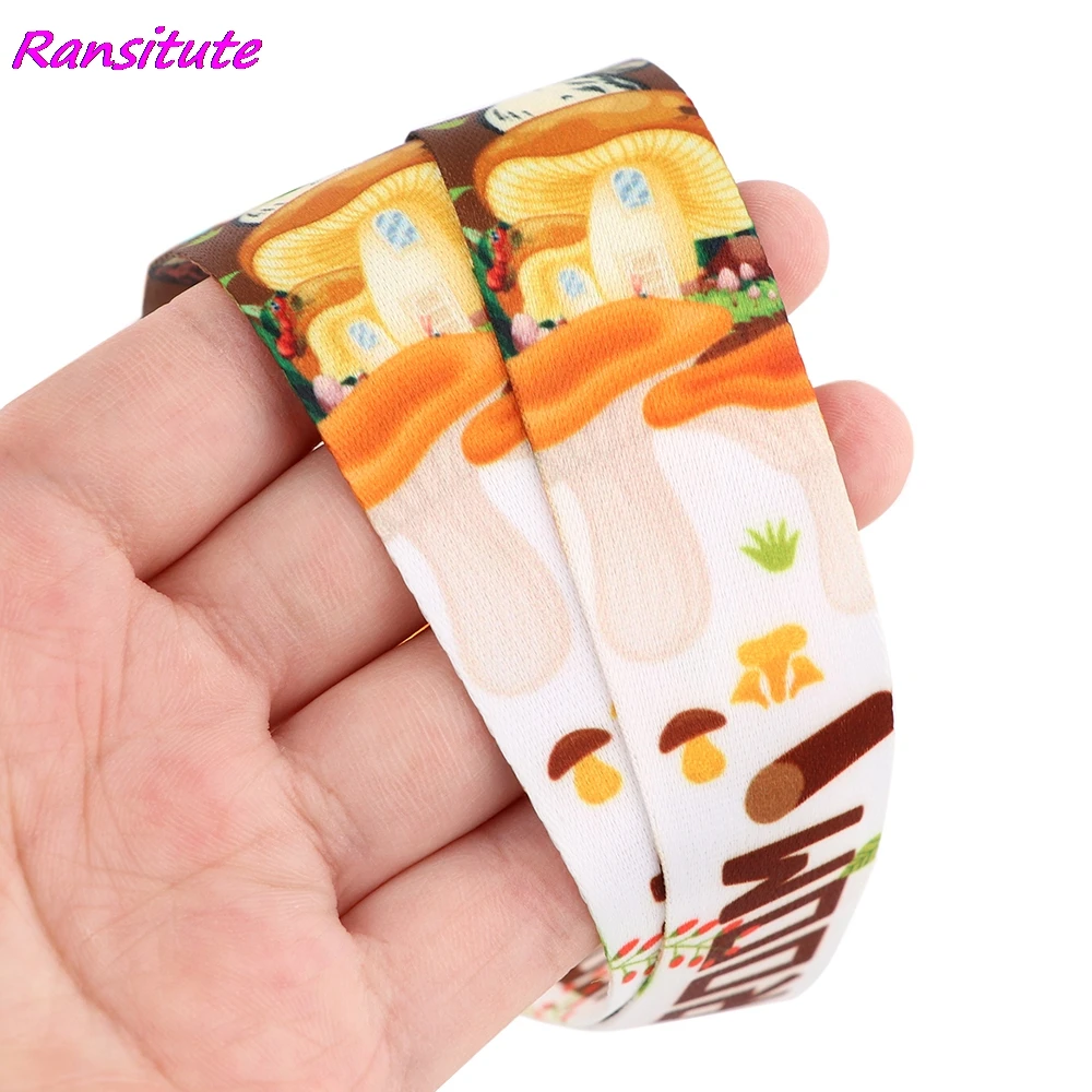 Ransitute R2179 Kawaii грибы ремешки удостоверение личности-брелок для ключей Id карты Пасс