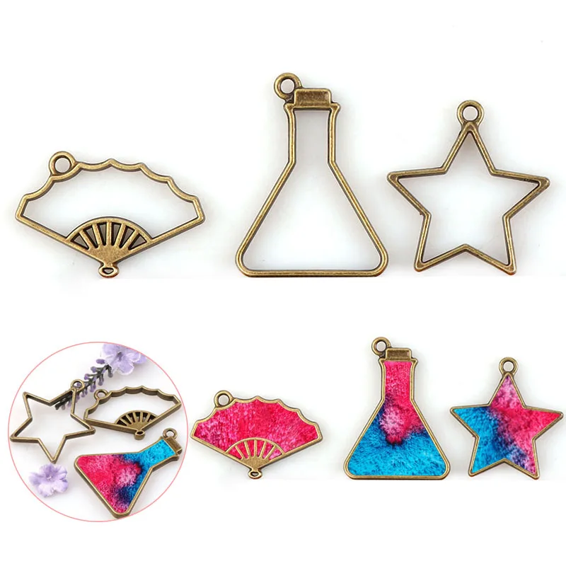 Винтажный Складной вентилятор звезда колба античная бронза металлическая полая