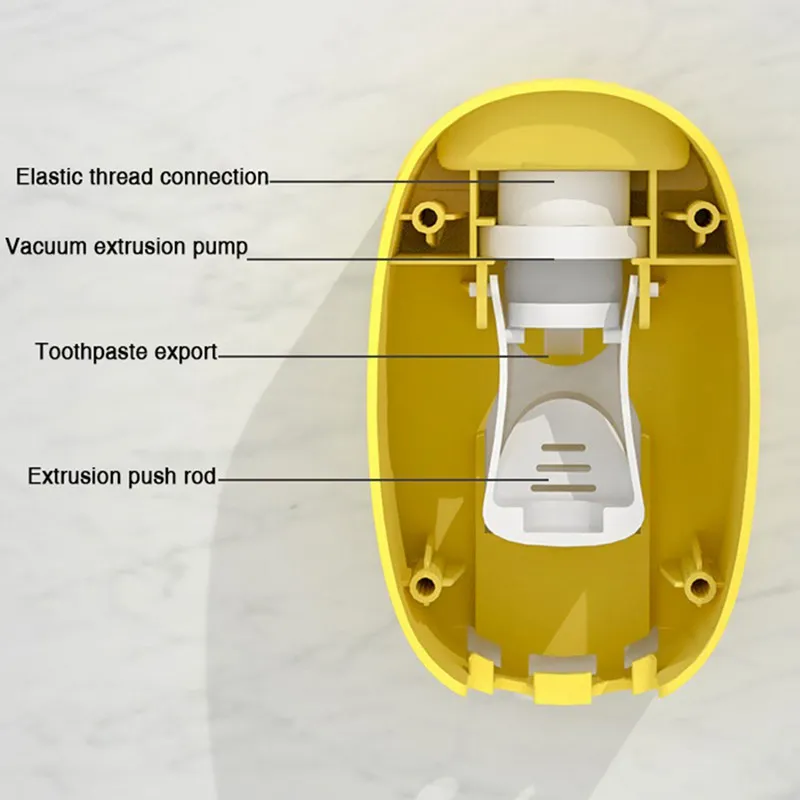 

Automatic Household Wall-Mounted Toothbrush Rack Free Punching Wall Suction Toothpaste Squeezer