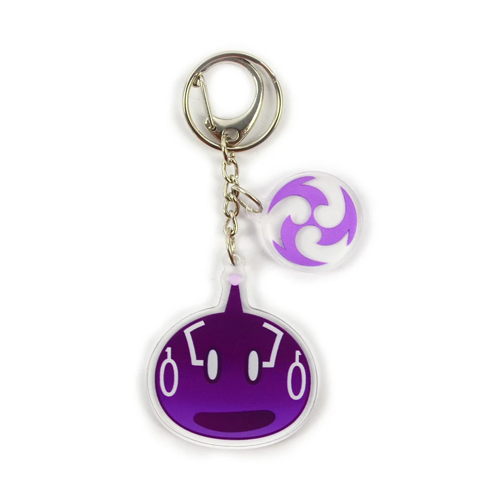 Genshin Impact Slime Keychains Eye of God 7 Element Pendant Key Ring Kawaii Cartoon Holder | Украшения и аксессуары