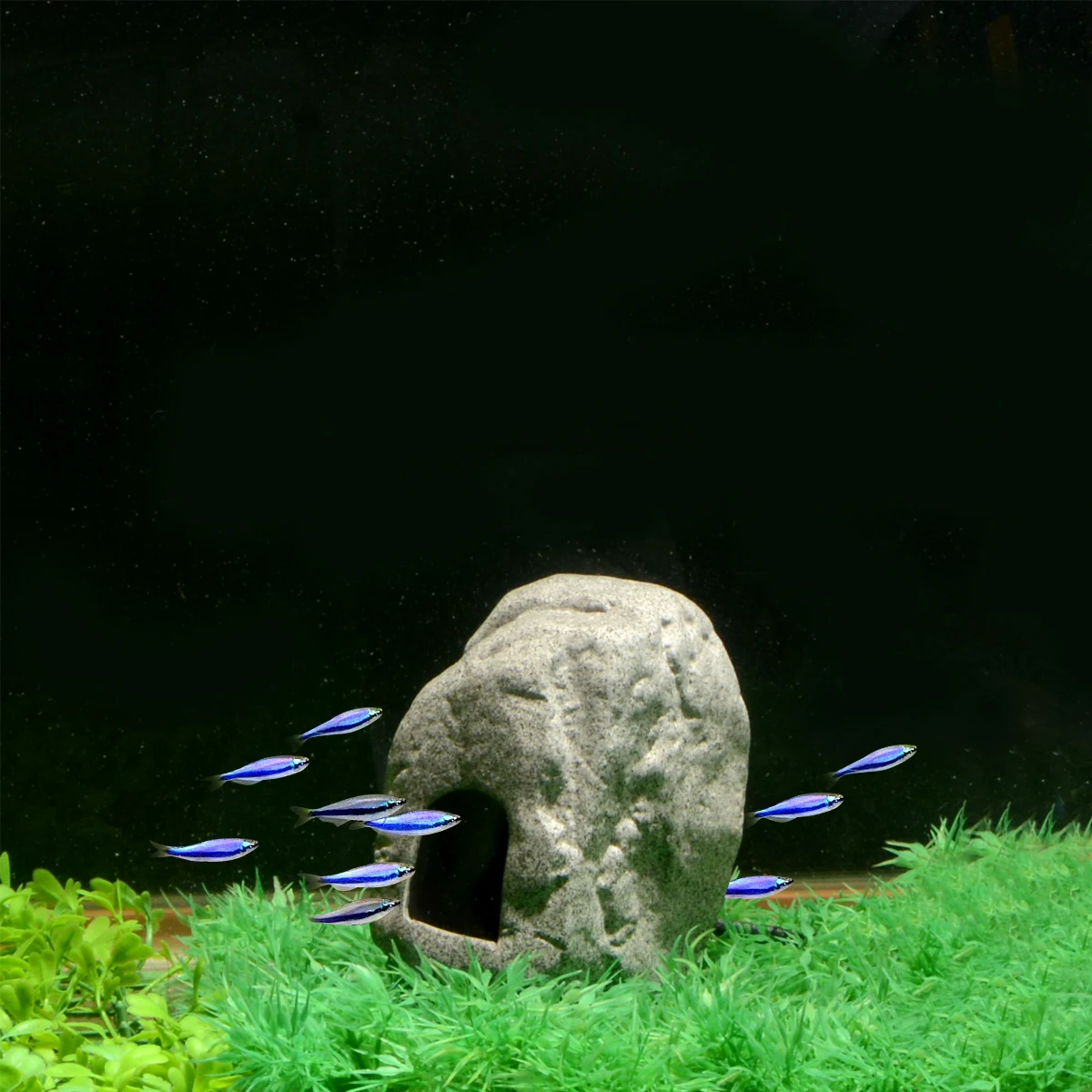 Украшение для аквариума Saim керамический серый искусственный камень с маленьким