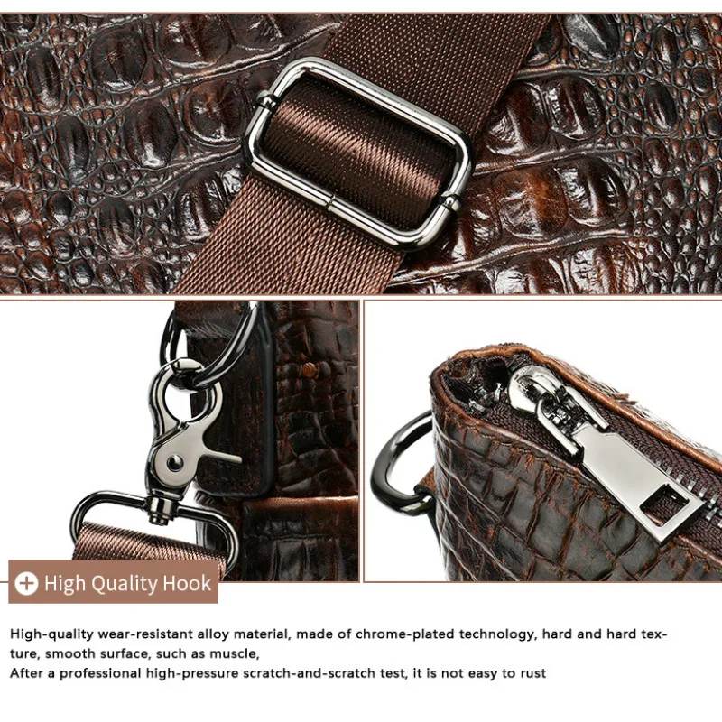 

Men's Alligator High Quality Luxury Top-Handle Bags Genuine Leather Fashion Man Handbag Business Male Shoulder Hand Bag for 2021