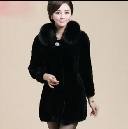 Furry 2021 Winter Women's Faux Fur Coat Artificial Overcoat Jacket Femme Plus Size Fake Outwear Q914 Женская одежда
