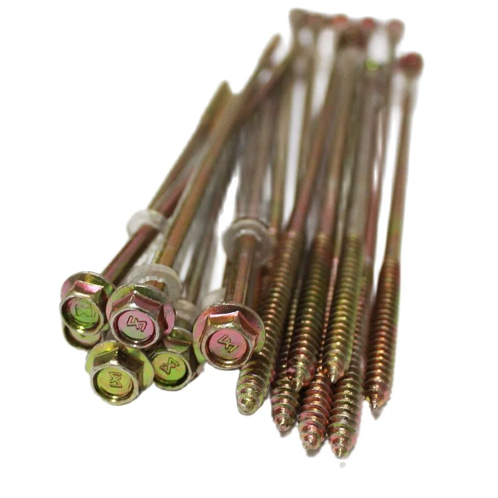 

Zinc Plated Steel Hexagon Flange Head WoodWorking Self Tapping Screws Heavy Duty Extra Long