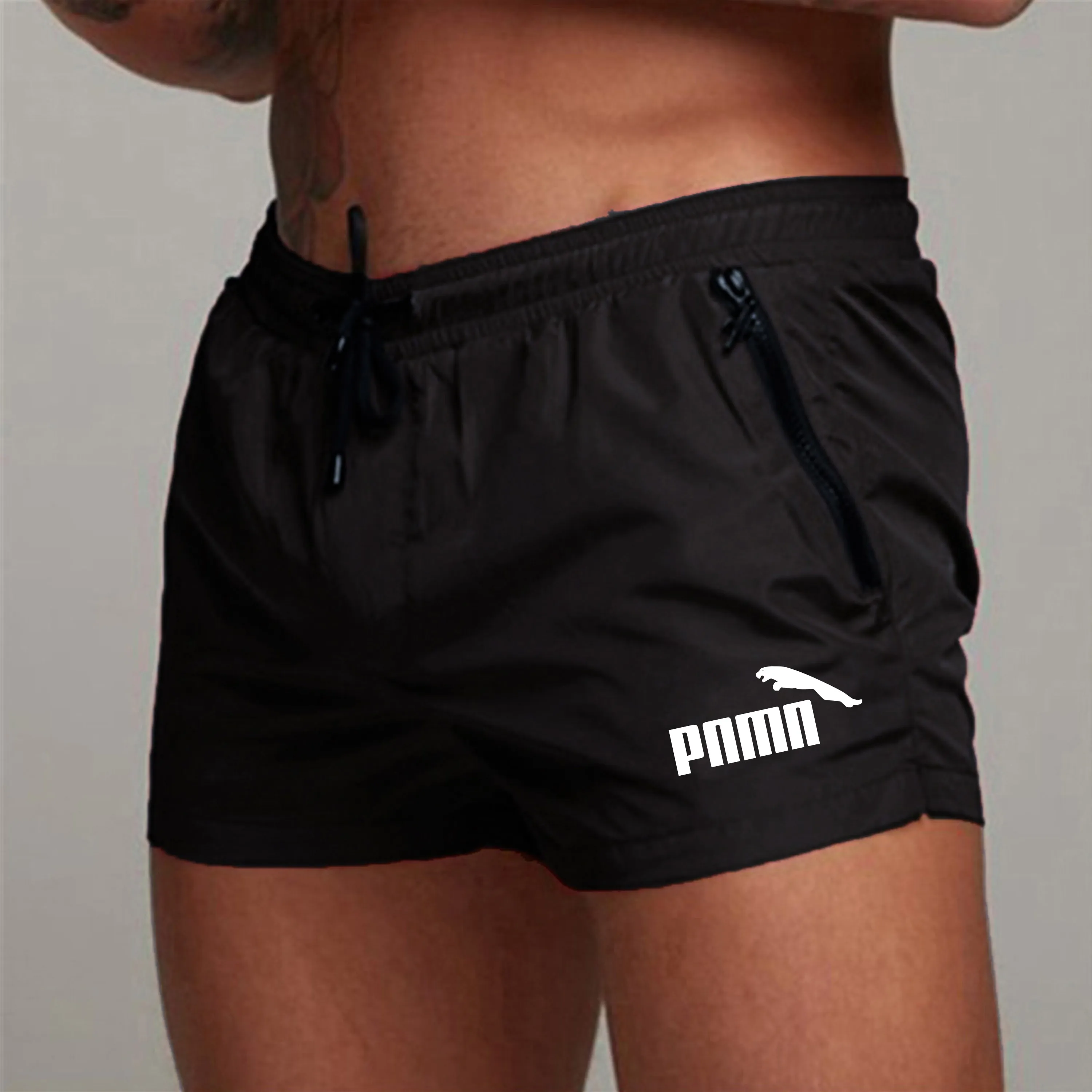 men's shorts zipper Pockets Detail Quick Dry Swimming Shorts Men Swimwear Man Swimsuit Swim Beach Summer Bathing | Спорт и