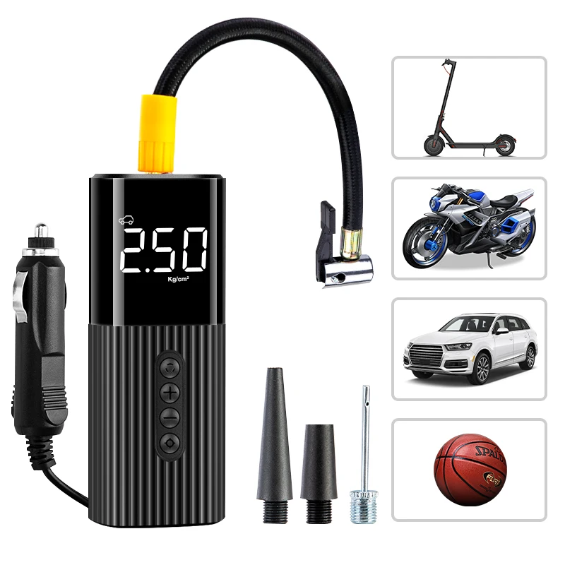 

Насос надувной для шин, портативный мини-компрессор с проволокой, помпа высокого давления для шин, мячей для автомобиля и велосипеда