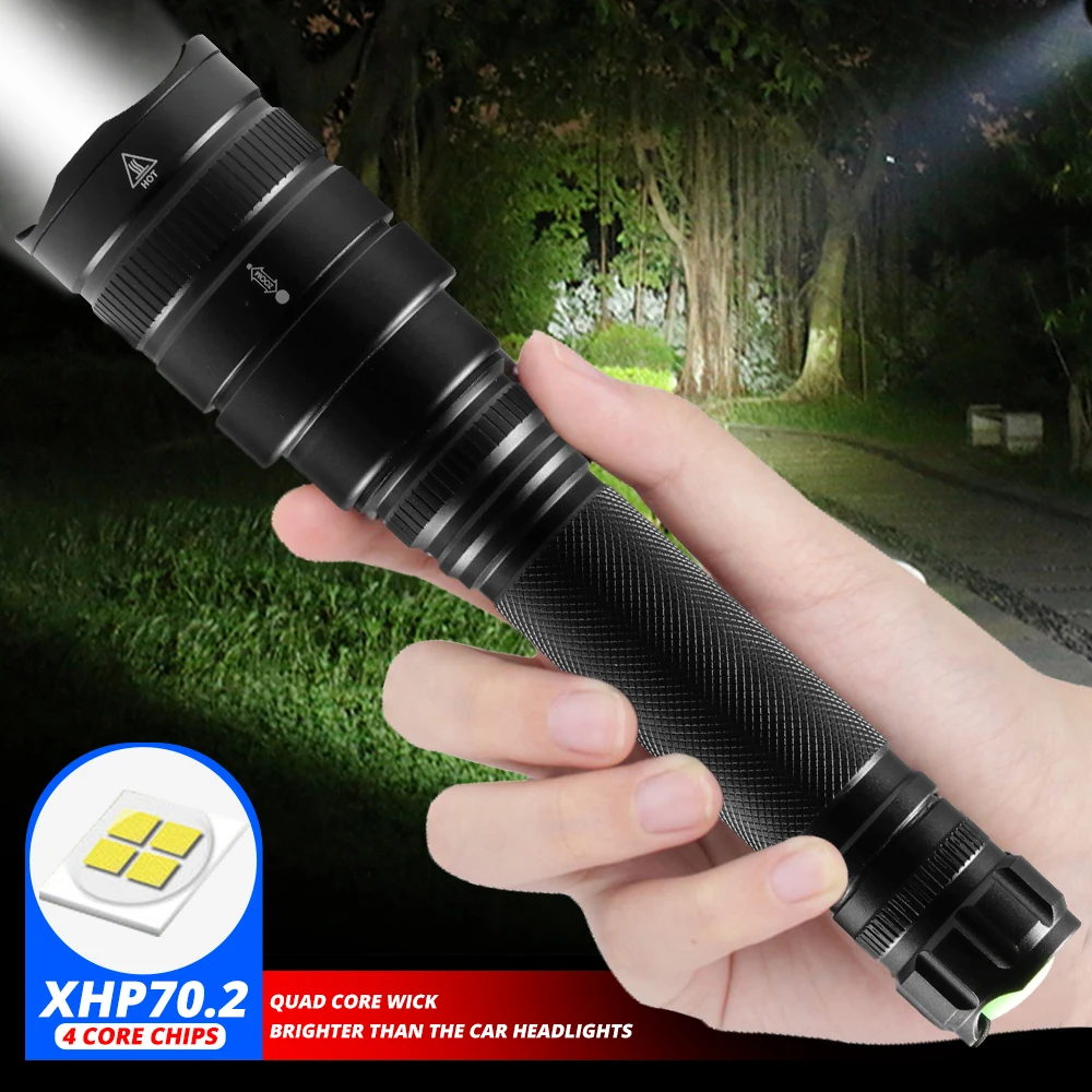 Ультраяркий светодиодный фонарик XHP70.2 водонепроницаемый фонарь XHP50