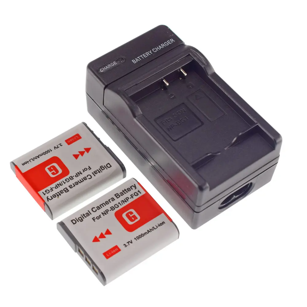 2x NP-BG1 Battery + Charger For Sony Cyber-shot DSC-H DSC-W DSC-N1 N2 DSC-T | Электроника