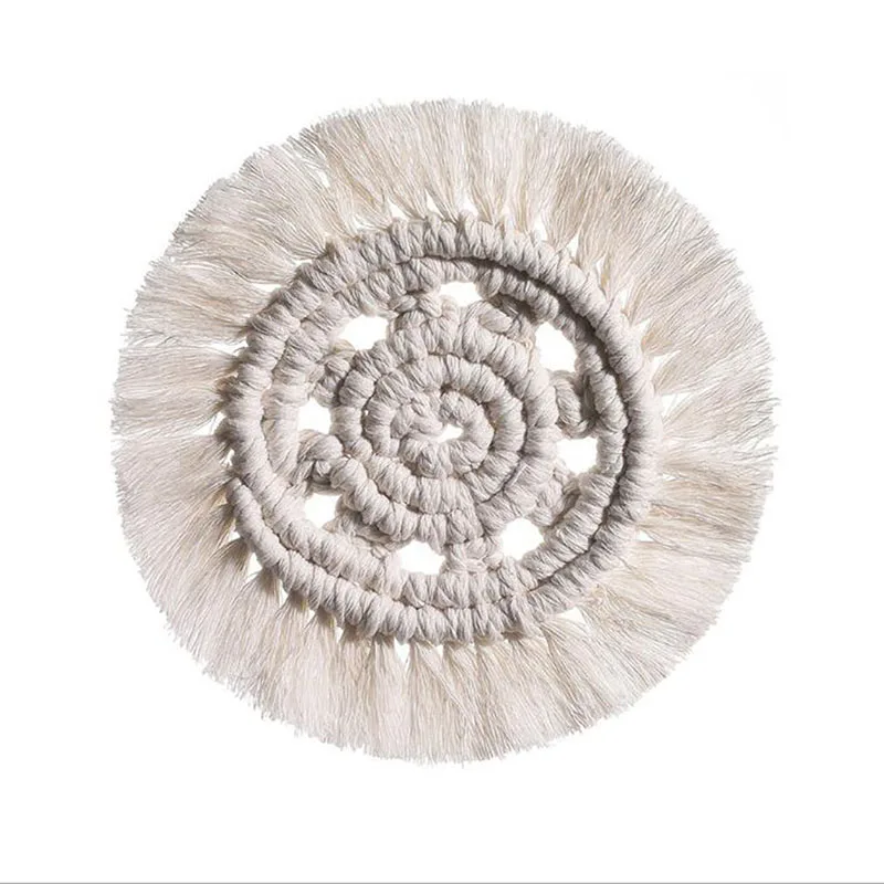 Креативные Нескользящие Коврики для чашки из хлопка в богемном стиле плетеные