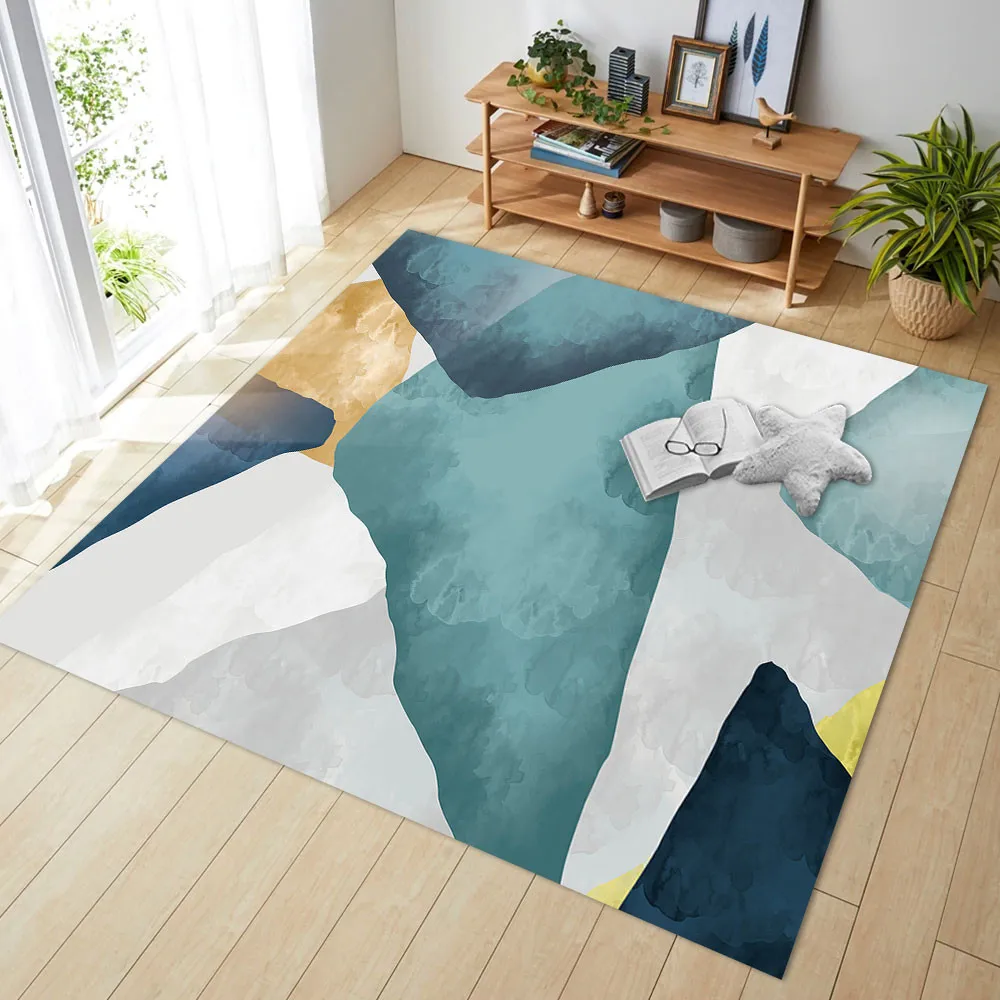 Черно белый мягкий фланелевый коврик с геометрическим рисунком для спальни