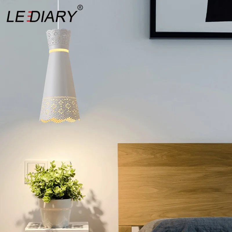 Железная Подвесная лампа LEDIARY с белым рисунком деревьев европейский ресторан