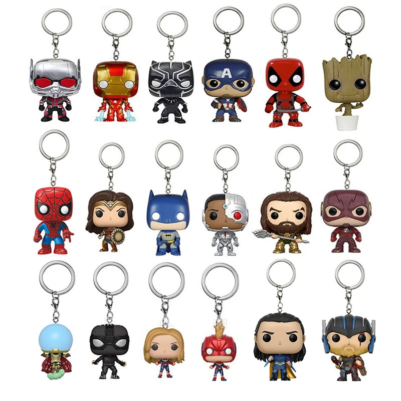 FUNKO Marvel Мстители локи Тор Человек паук Карманный Брелок Железный человек Веном
