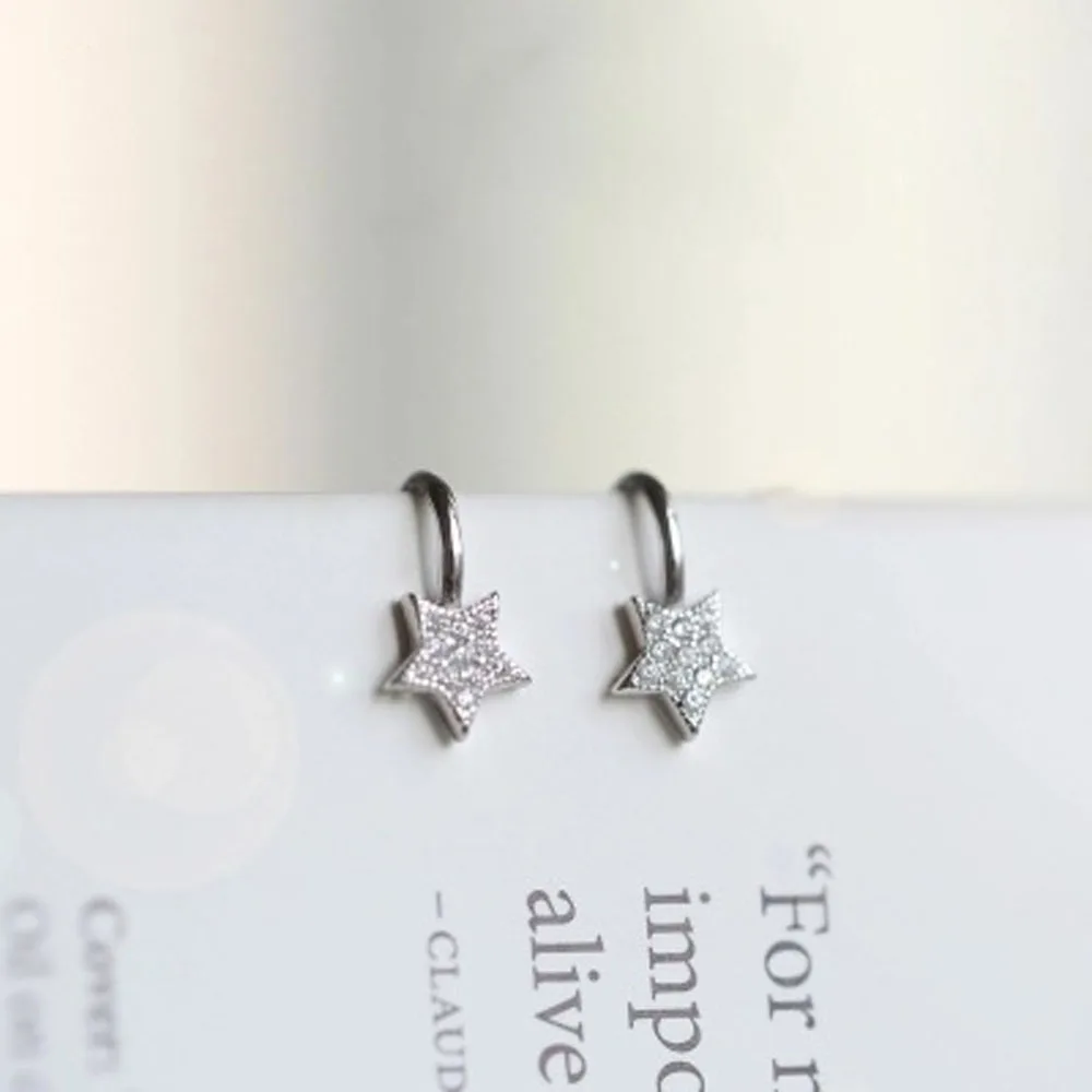 Ear Cuff Clip On Earrings Korean Style Little Star Non Piercing Cartilage Earring Women Fashion Jewelry Gift Simple Design | Украшения и
