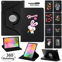 for samsung galaxy tab a 10 1 t510 t515 2019tab s6 lite p610 p615 cartoon rotating tablet stand pu leather cover case stylus