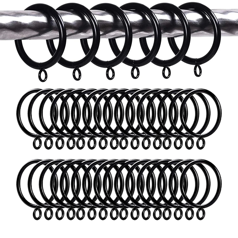 

40/42PCS Modern Metal Openable Curtain Rings Drapery Hangers Rings Clips Rustproof Heavy Duty Curtains Rods Hook Decorative