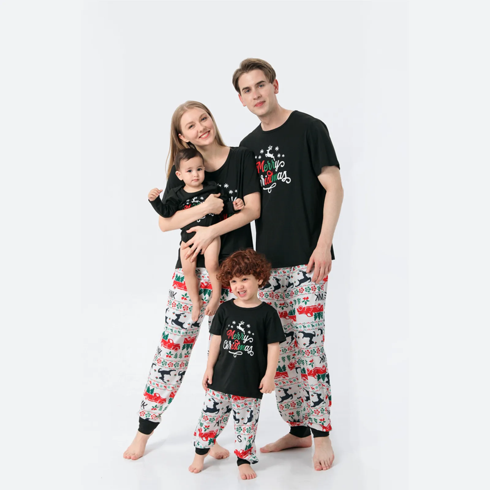 

Mother Kids Navidad Christmas Pjs Men Dad Printed Blouse Tops+pants Xmas Family Matching Pajamas Set Baby Clothes Family Look
