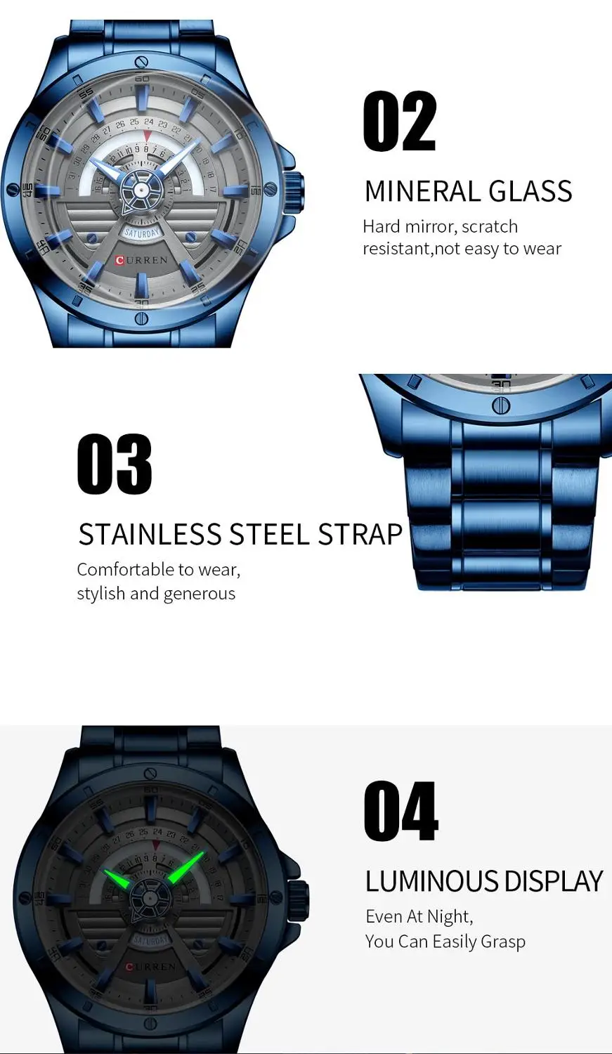 

Top CURREN Mens Watch Luxury Brand Men Military Sport Watches Waterproof Sports Male Military Wrist Watch Relogio Masculino