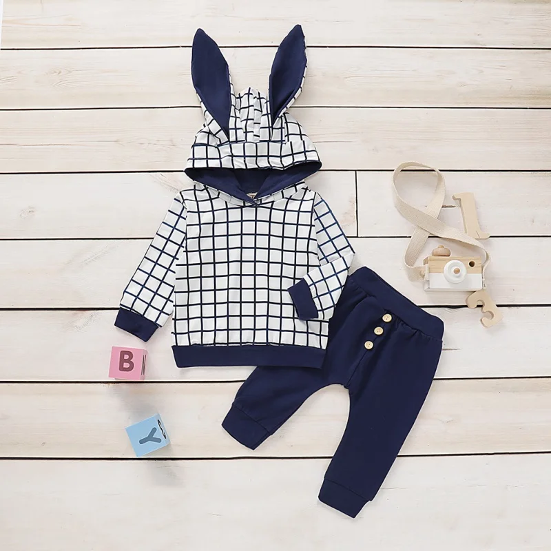 Комплект одежды из 2 предметов для новорожденных девочек футболка с капюшоном и