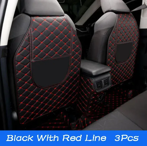 Red Line 3Pcs Автомобиль все включено заднее сиденье анти-Kick Pad задняя спинка сиденья Крышка B столб защитный коврик для Toyota RAV4 RAV-4 - Название цвета: Red Line 3Pcs